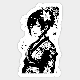 Anime Girl With Kimono 05 Sticker